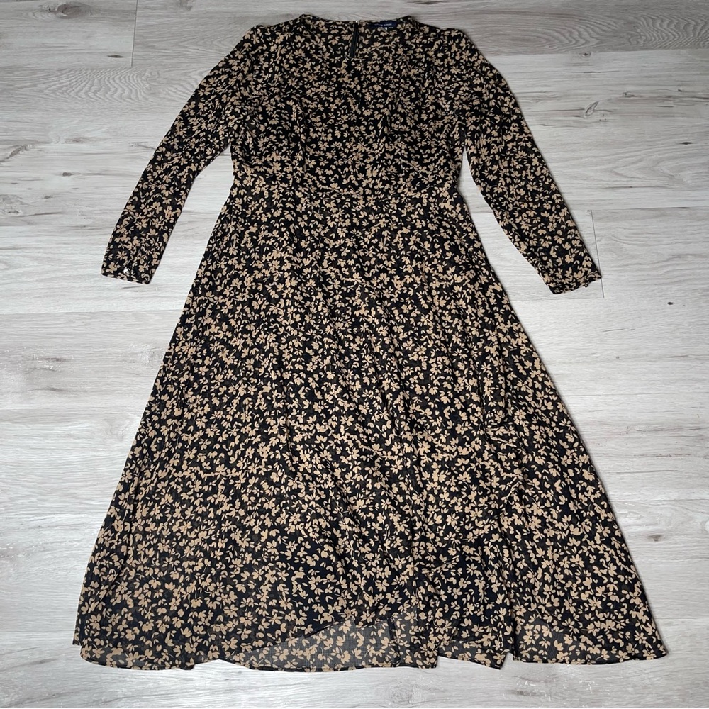 Tommy Hilfiger Crossover-Hem Midi Dress 14 Floral Cottagecore Feminine Designer